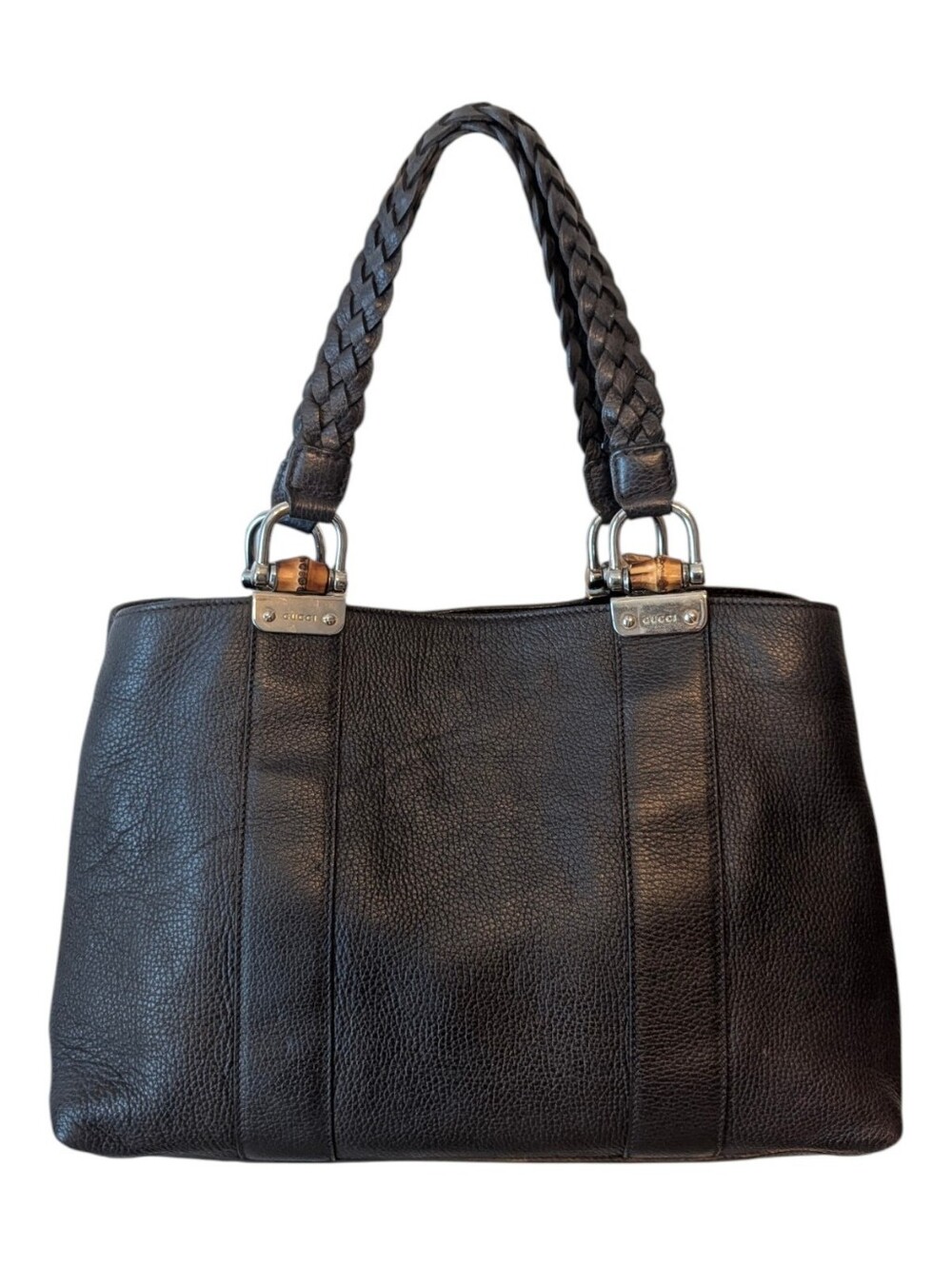Gucci Leather Bamboo Bar Libeccio Tote Bag - EUC!